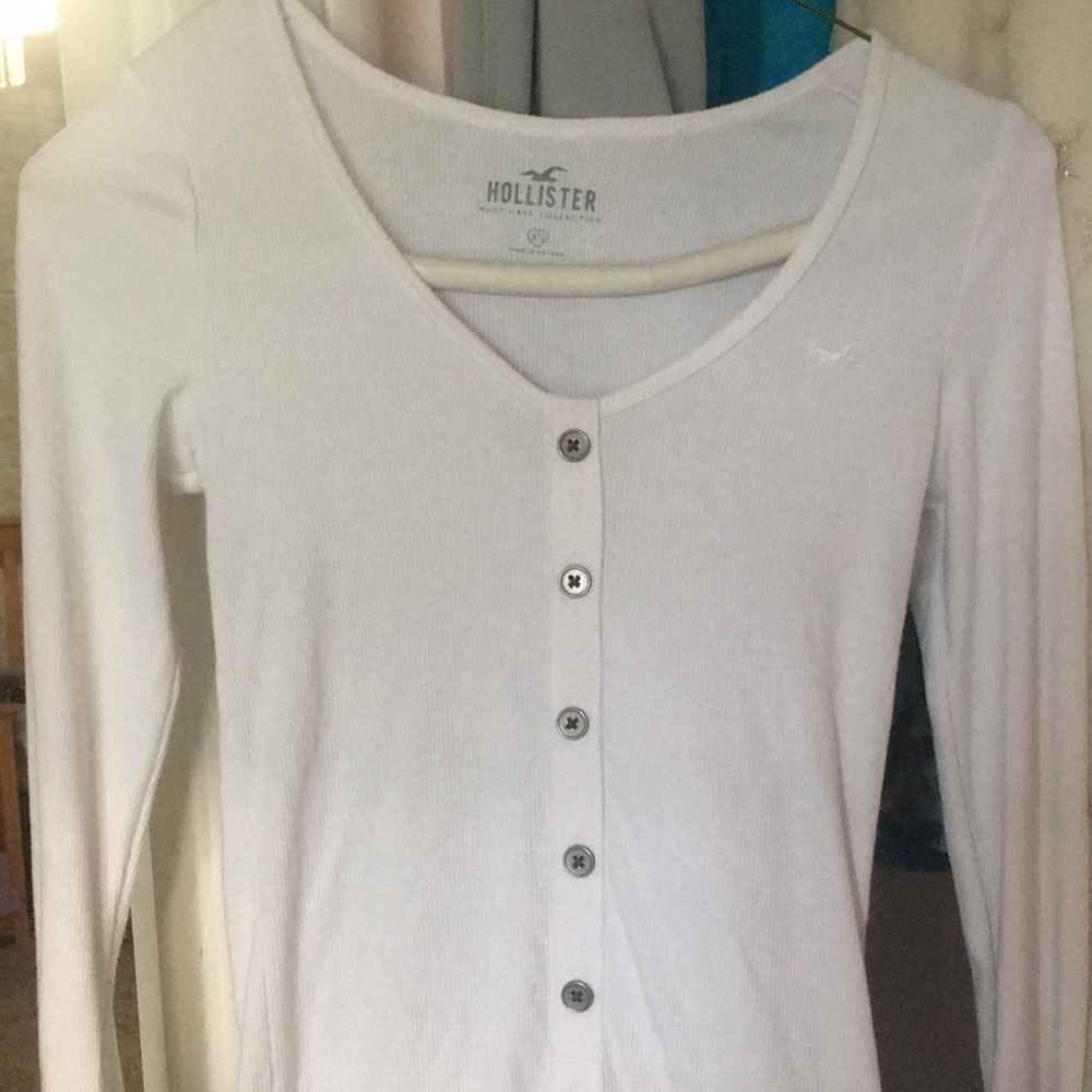 White button down long sleeve shirt